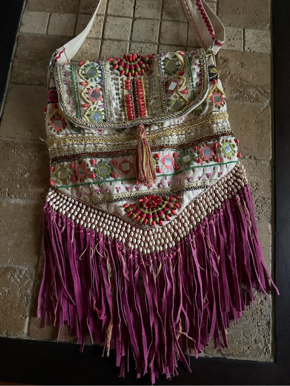 festival season! Boho Embroidered Fringe Bag